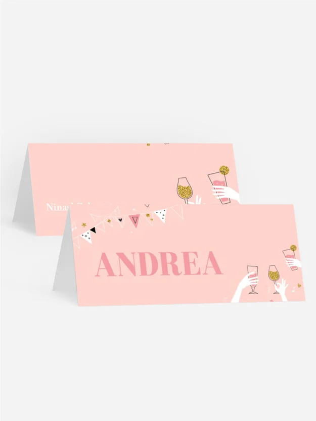 Tischkarte Geburtstag Gläser oben drauf