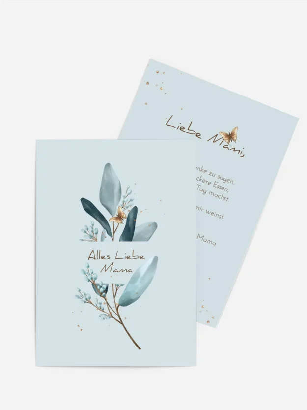 Grußkarte zum Muttertag Zerbrechliche Schmetterlinge
