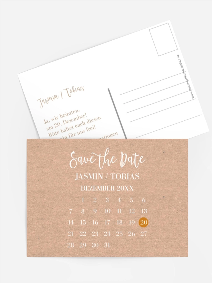Save-the-Date Kalenderblatt Save-the-Date Kalenderblatt