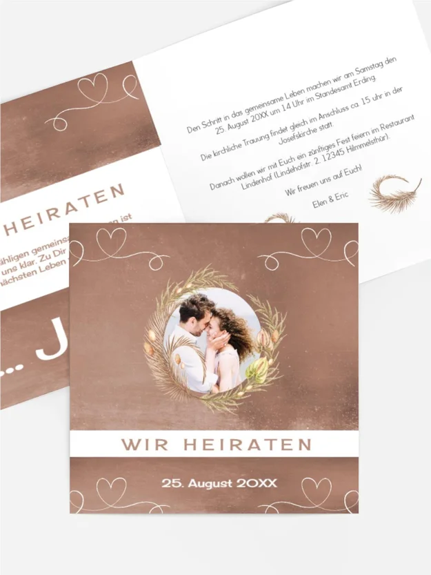 Hochzeitseinladung Natur lila