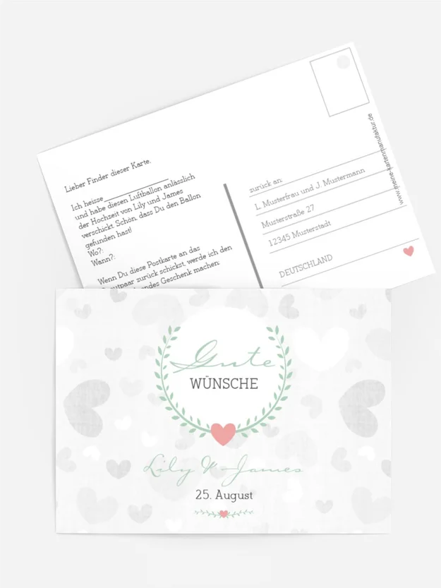 Ballonkarte zur Hochzeit zarte Ranke Ballonkarte zur Hochzeit zarte Ranke