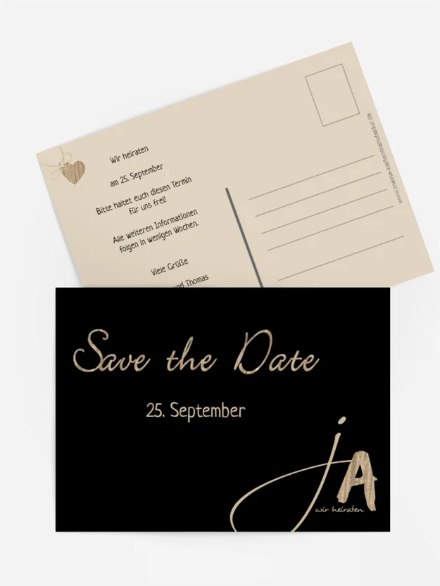 Save the Date Karte natürlich Ja
