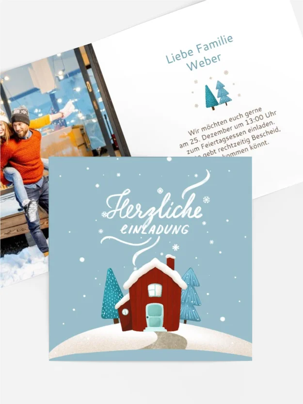Fotoeinladung Weihnachten Weihnachtshaus