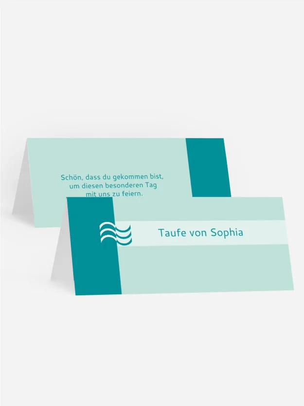 Tischkarte Taufe Lebenswasser