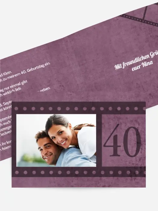Geburtstagseinladung Retrofilm 40 Foto