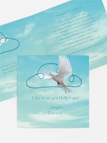Dankeskarte Hochzeit "Auf Wolke sieben"
