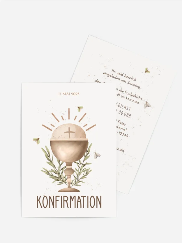 Einladungskarte Konfirmation  Heilige Strahlen