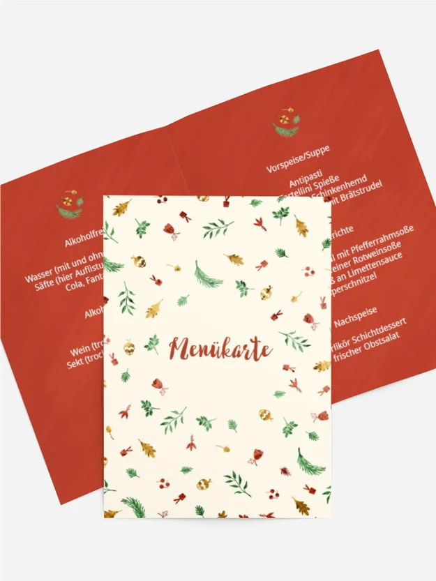 Menükarte Weihnachten Weihnachtsset
