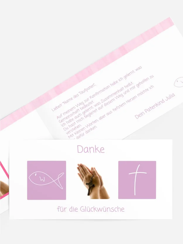 Dankeskarte Konfirmation_White Dankeskarte Konfirmation_White