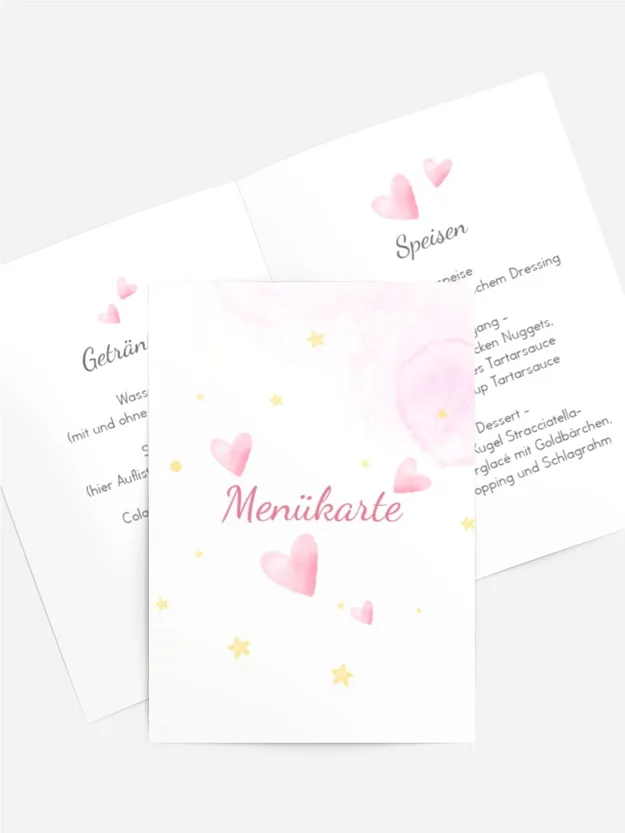 Menükarte Geburtstag Herzchentraum 2 Menükarte Geburtstag Herzchentraum 2