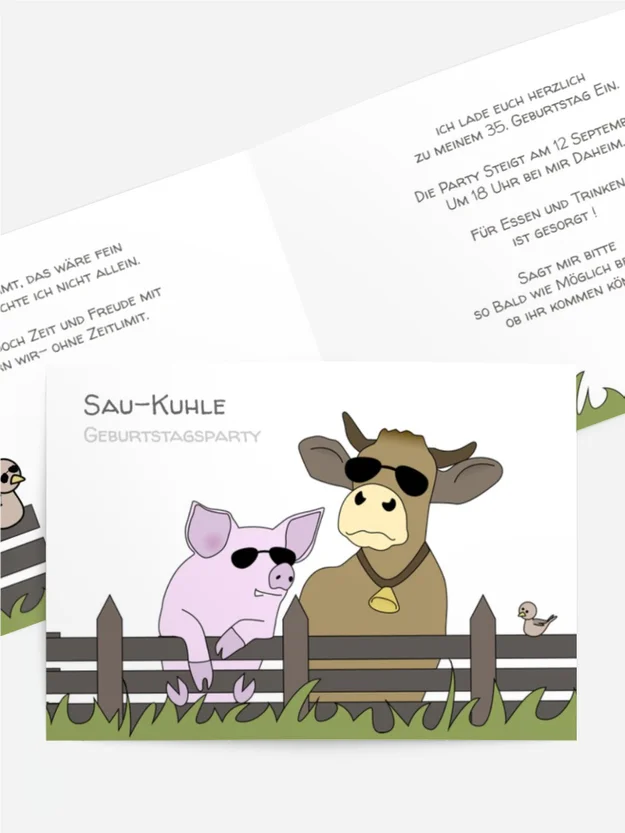 Geburtstagseinladung SauKuhl