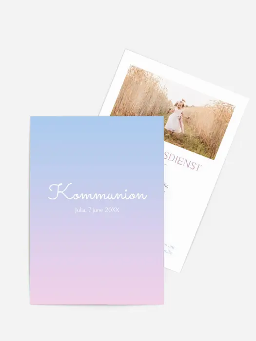 Einladungskarte Kommunion Sanfter Sonnenuntergang