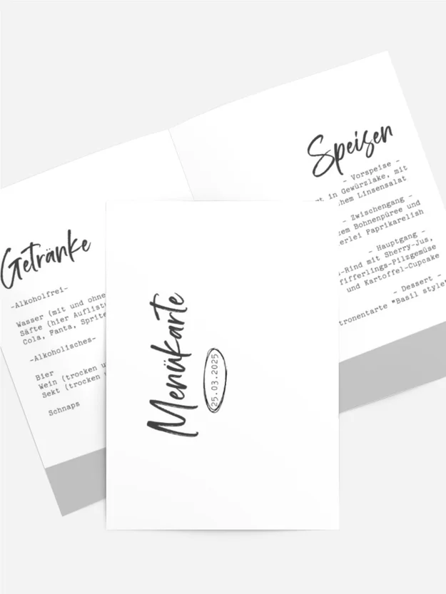 Menükarte Geburtstag Urlaubsfotos