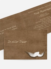 Trauerkarte Feder quer