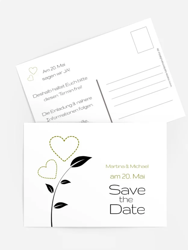 Save the Date Herzblume