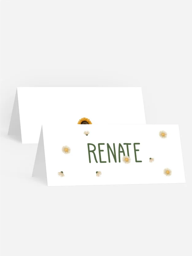 Tischkarte Konfirmation Helle Blumen