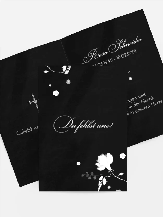 Sterbebildkarte Blühendes Licht