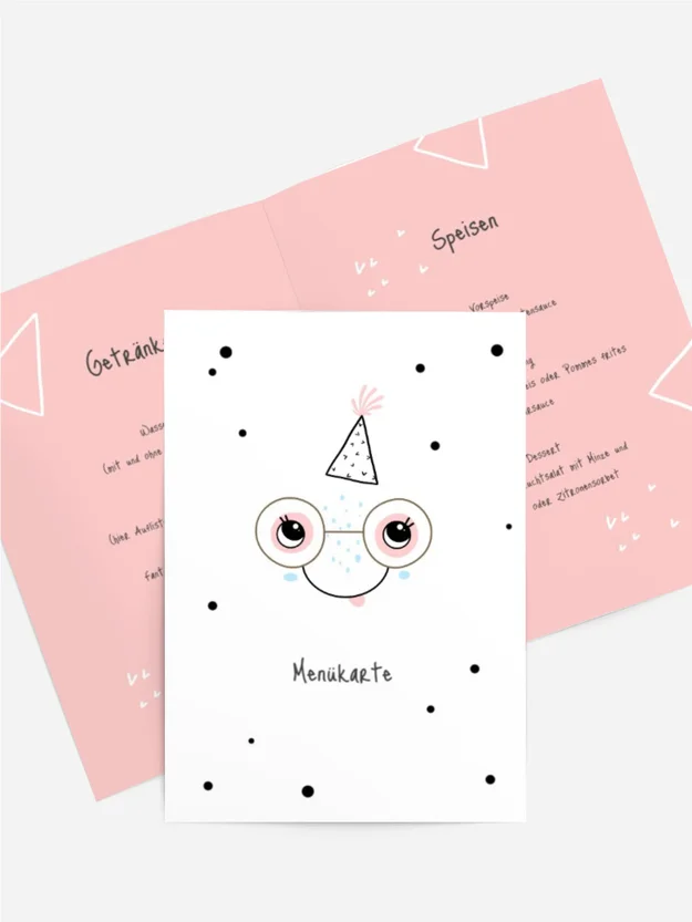 Menükarte Geburtstag Happy smile Menükarte Geburtstag Happy smile