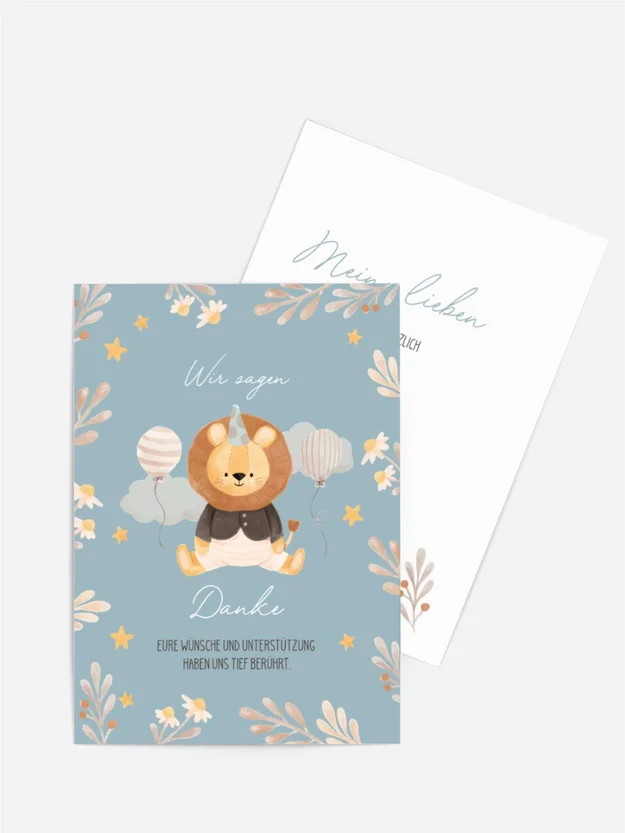 Dankeskarte Taufe Süßes Löwenjunges