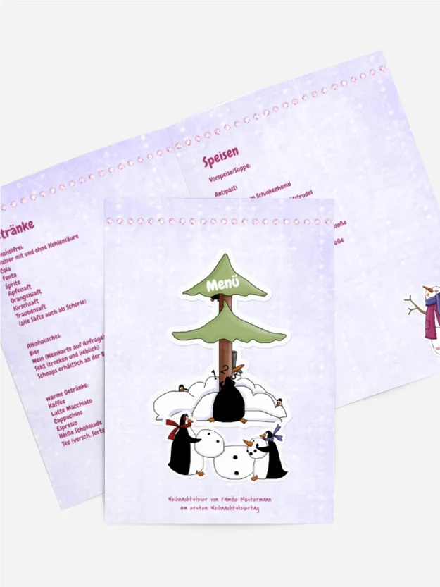Weihnachtsmenükarte Comic