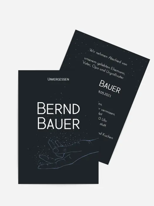 Trauerkarte Berührung der Seele