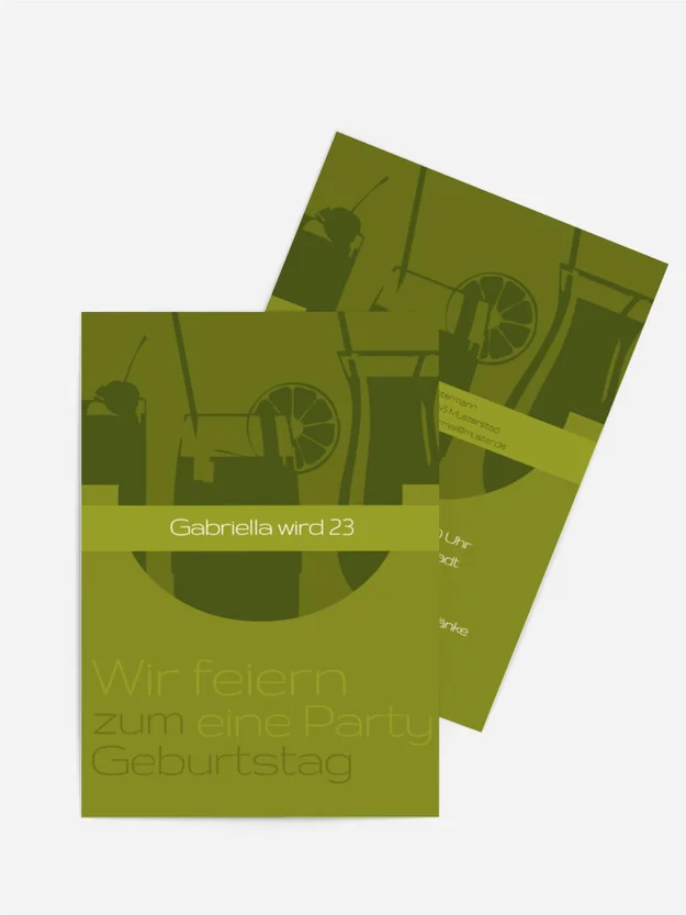 Geburtstagseinladungskarte Cocktails Geburtstagseinladungskarte Cocktails