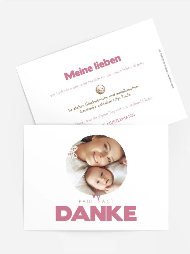 Dankeskarte Taufe Schnuller