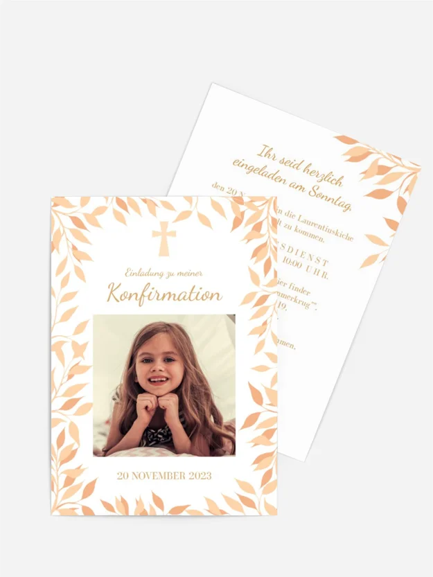 Einladungskarte Konfirmation Floral Einladungskarte Konfirmation Floral