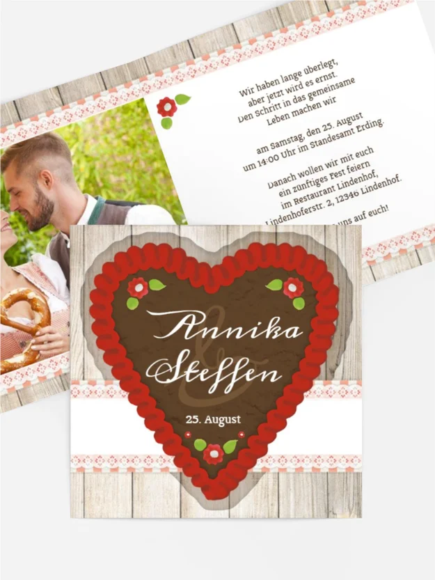 Einladungskarte zur Hochzeit München