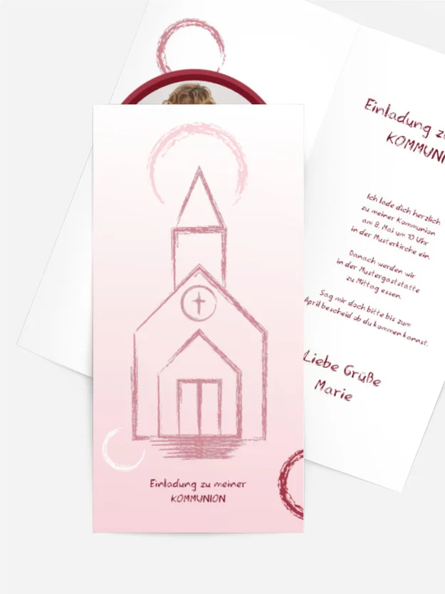 Einladungskarte Kommunion Kirche