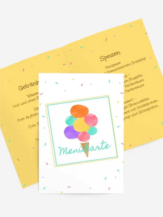 Menükarte Geburtstag Eistüte