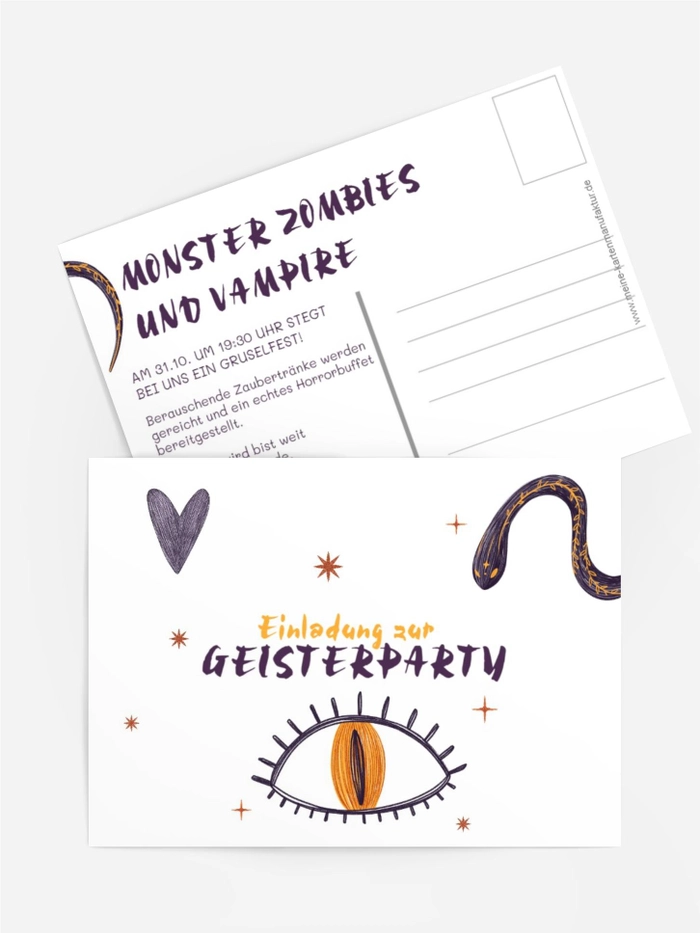 Halloween Einladung Hausviper