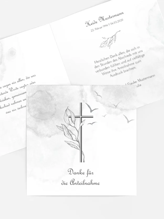 Trauerdanksagung Christus Kreuz