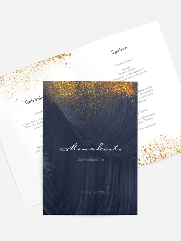 Menükarte Geburtstag Glamour
