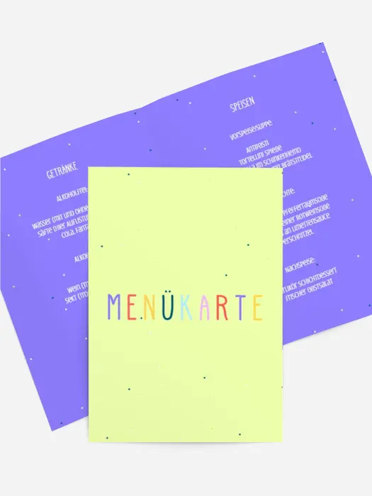 Menükarte Geburtstag Bunte Kerzen