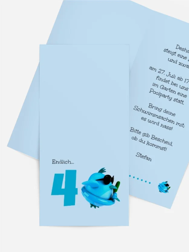 Geburtstagseinladungskarte Kuecken 40