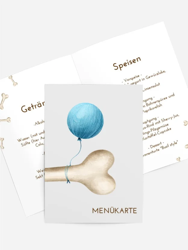 Menükarte Geburtstag Leckereien für Hunde