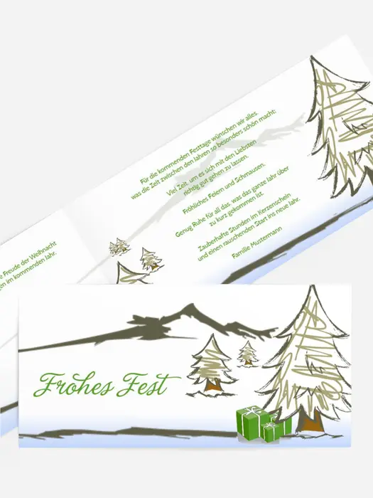 Grußkarte Privat Weihnachten Scribble