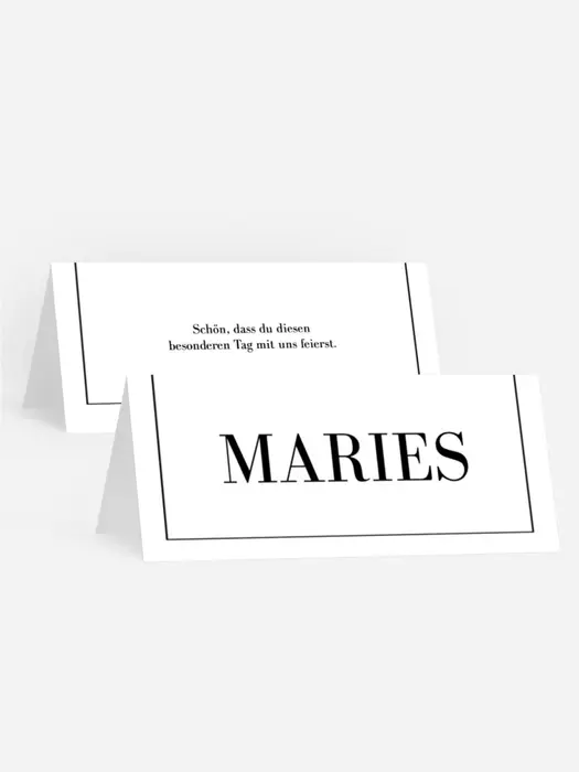 Tischkarte Taufe Geschenk im Korb