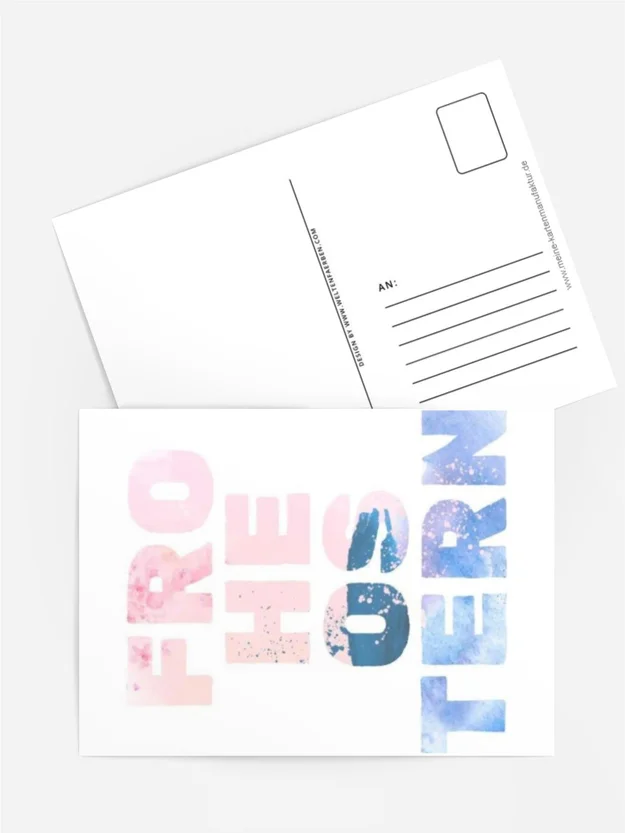 „Osterkarte Pastell Splashes – Moderne Typo in Aquarelloptik“
