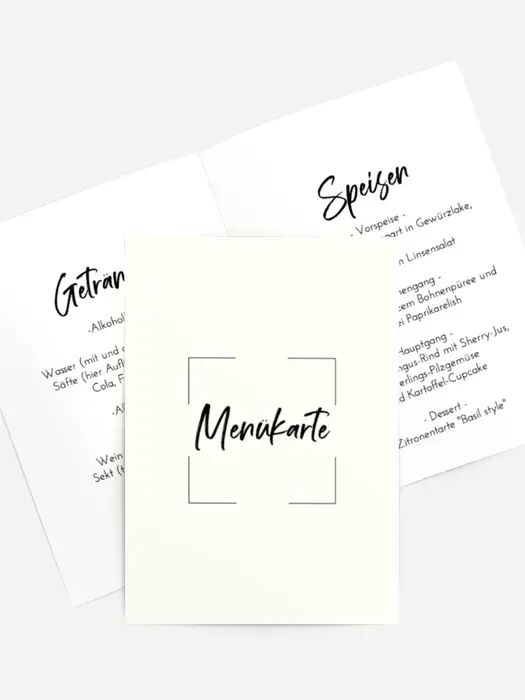 Menükarte Geburtstag Gerahmt