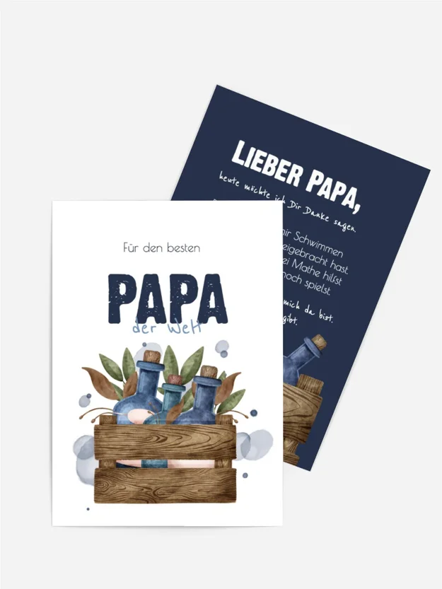 Vatertagskarte Kiste voller Spaß