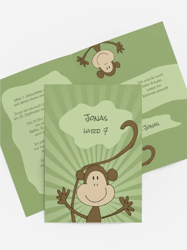 Geburtstagseinladung Affenparty