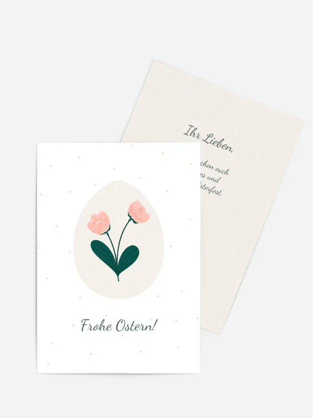 Osterkarte Frohes Blumenei