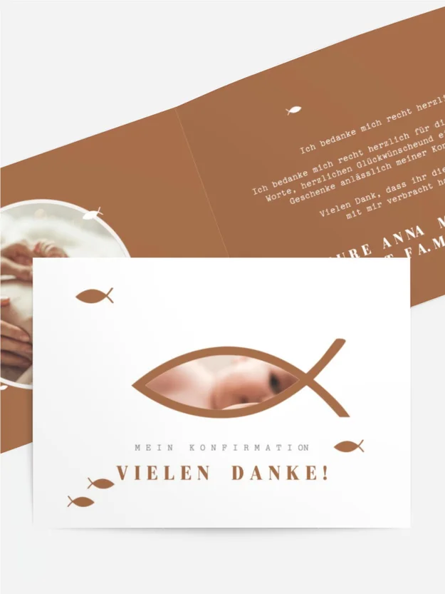 Dankeskarte Konfirmation Goldfisch