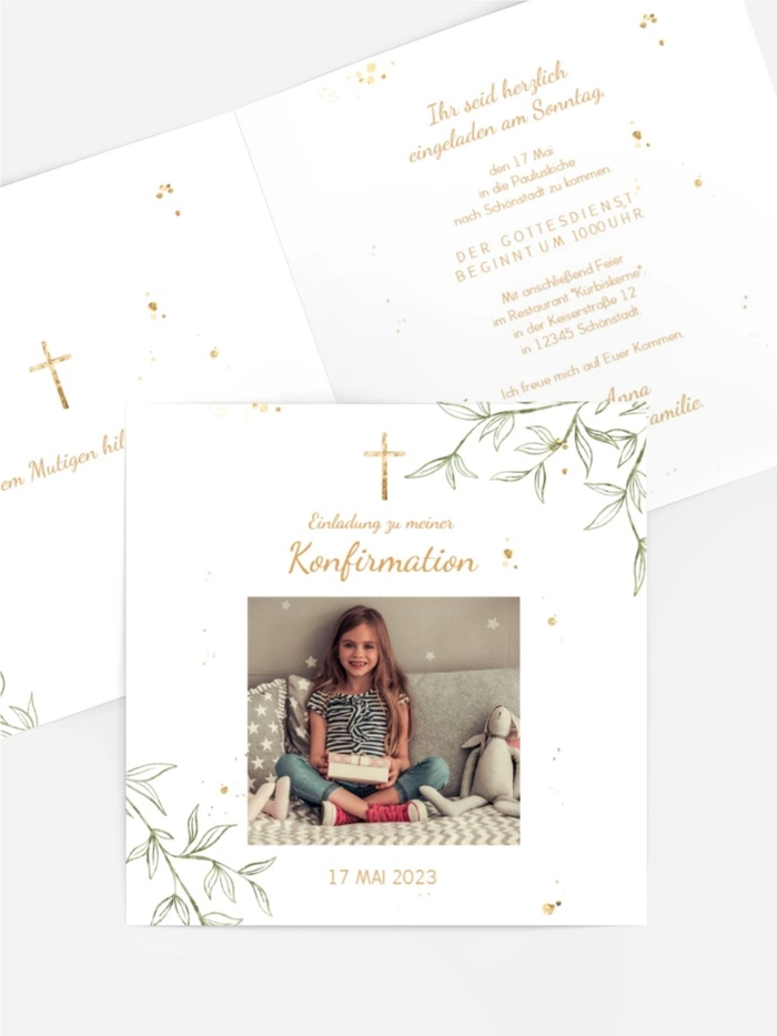 Einladungskarte Konfirmation Tropisch