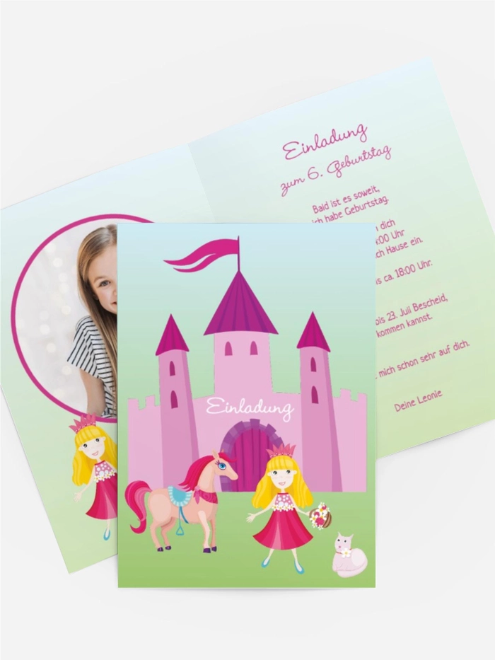 Kindergeburtstagseinladung "Märchenprinzessin mit Foto" Kindergeburtstagseinladung "Märchenprinzessin mit Foto"