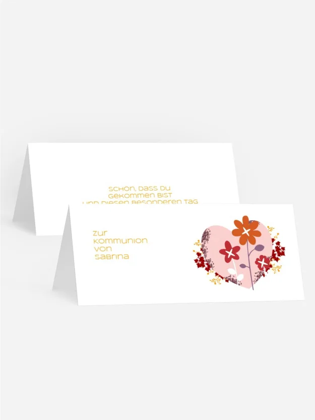 Tischkarte Kommunion Herz Tischkarte Kommunion Herz