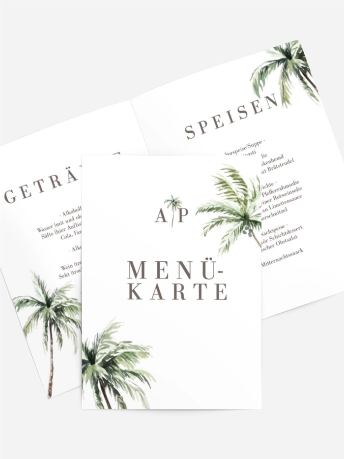 Menükarte Oase der Liebe