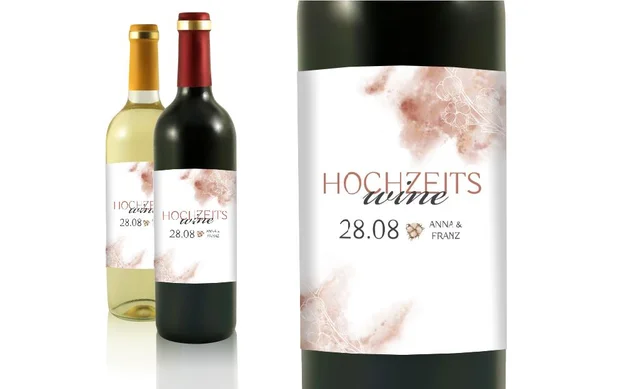 Hochzeit Flaschenetiketten Weiche Luft